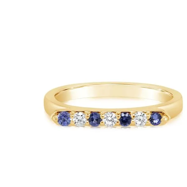 14K YELLOW DIAMOND AND SAPPHIRE RING SET IN HORIZONTAL BAR STYLE Molinelli's Jewelers Pocatello, ID