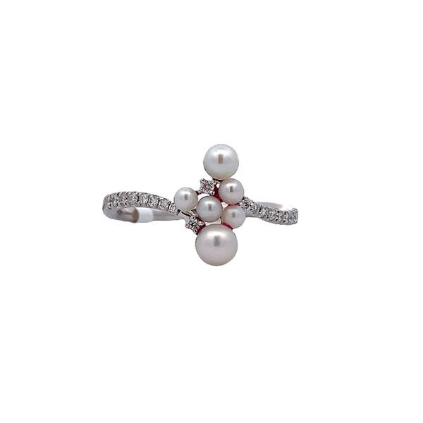 14K White Gold Diamond and Pearl Ring Molinelli's Jewelers Pocatello, ID