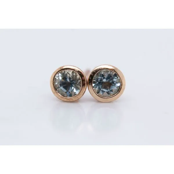 14K Yellow Gold Aquamarine Stud Earrings Molinelli's Jewelers Pocatello, ID