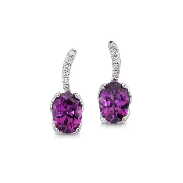14K White Gold Purple Garnet Earrings Molinelli's Jewelers Pocatello, ID