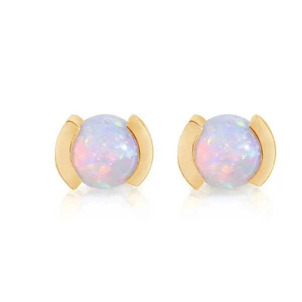 14K YELLOW GOLD AUSTRALIAN OPAL STUD EARRNGS Molinelli's Jewelers Pocatello, ID
