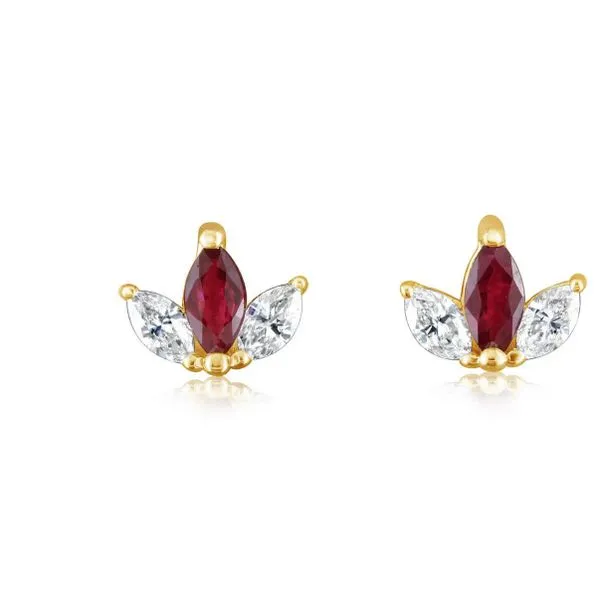 14K WHITE GOLD RUBY AND DIAMOND EARRING Molinelli's Jewelers Pocatello, ID