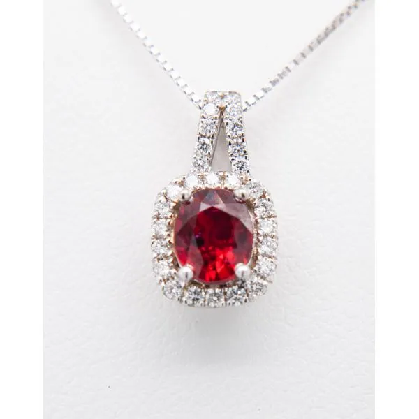 14K White Gold Ruby Diamond Pendants Molinelli's Jewelers Pocatello, ID