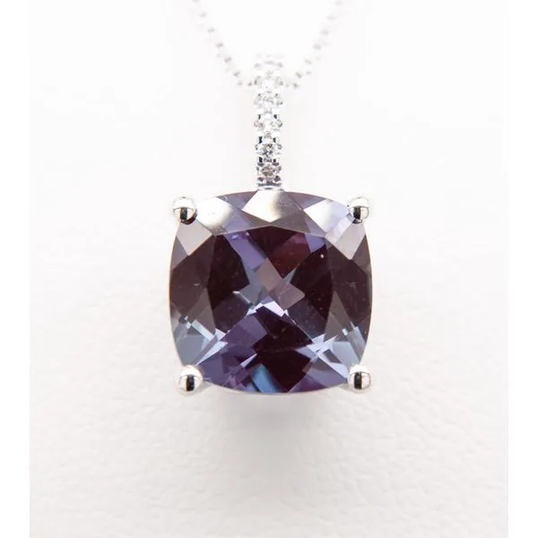 14K White Gold Alexandrite Diamond Pendant Molinelli's Jewelers Pocatello, ID