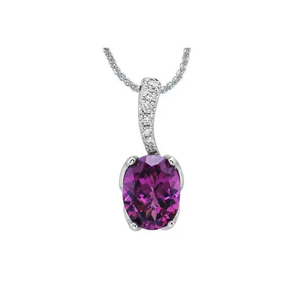 14K White Gold Diamond and Garnet Pendant Molinelli's Jewelers Pocatello, ID