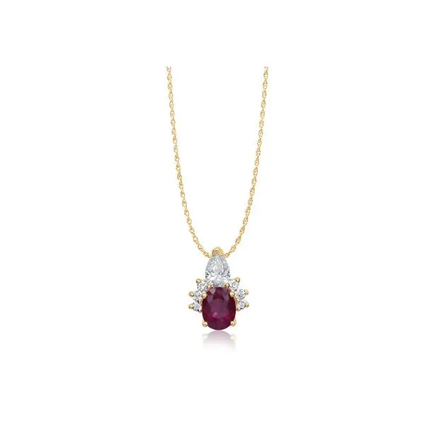 14K Yellow Gold Ruby and Diamond Pendant Molinelli's Jewelers Pocatello, ID