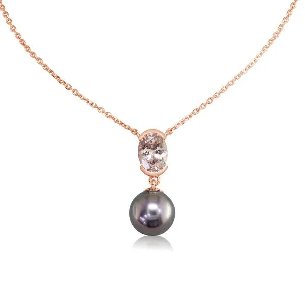 14K Rose Gold Tahitian Pearl/Lotus Garnet Neckpiece Molinelli's Jewelers Pocatello, ID