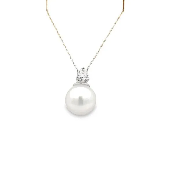 Lady's 14 Karat  White Gold Diamond and Pearl  Pendant Molinelli's Jewelers Pocatello, ID