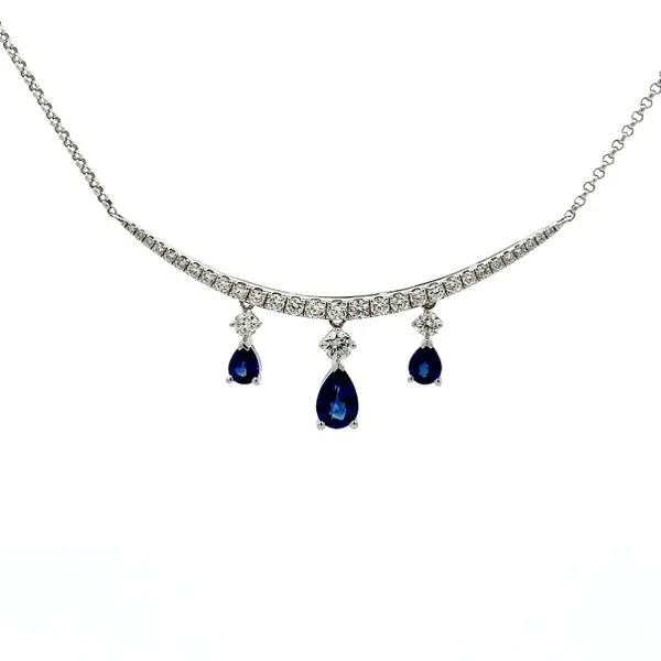 Elegant Lady's 14 Karat White Gold Sapphire Necklace Molinelli's Jewelers Pocatello, ID