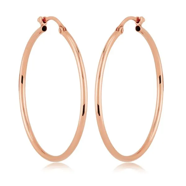 Lady's Rosé 14 Karat Large Hoop Earrings Molinelli's Jewelers Pocatello, ID