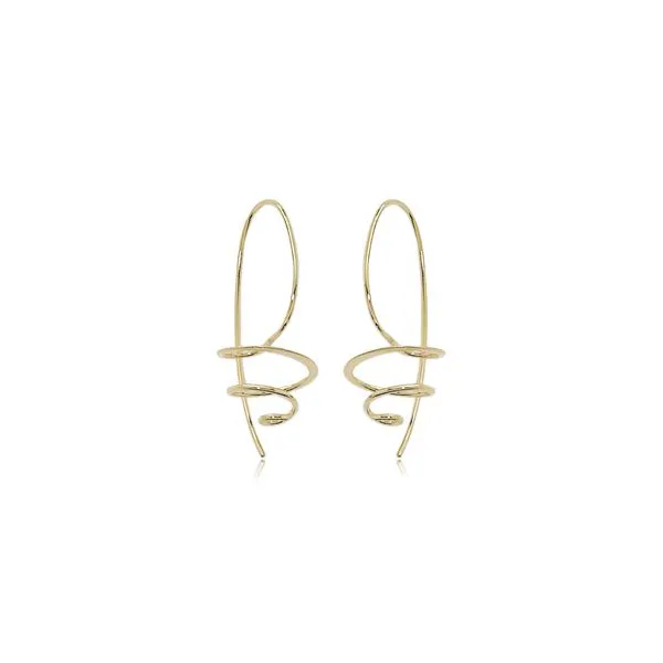 Lady's Yellow 14 Karat Spiral Drop Earrings Molinelli's Jewelers Pocatello, ID