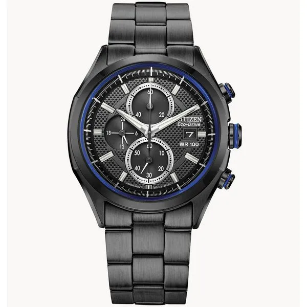 Citizen Weekender Eco Drive Ssb Wr100 Black Chrono Date Black Molinelli's Jewelers Pocatello, ID