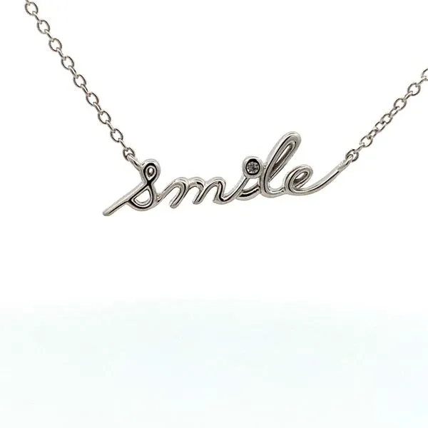 Radiant Sterling Silver SMILE Necklace - 0.28Tw R Cubic Zirconiums - 20'' Cable Link Molinelli's Jewelers Pocatello, ID
