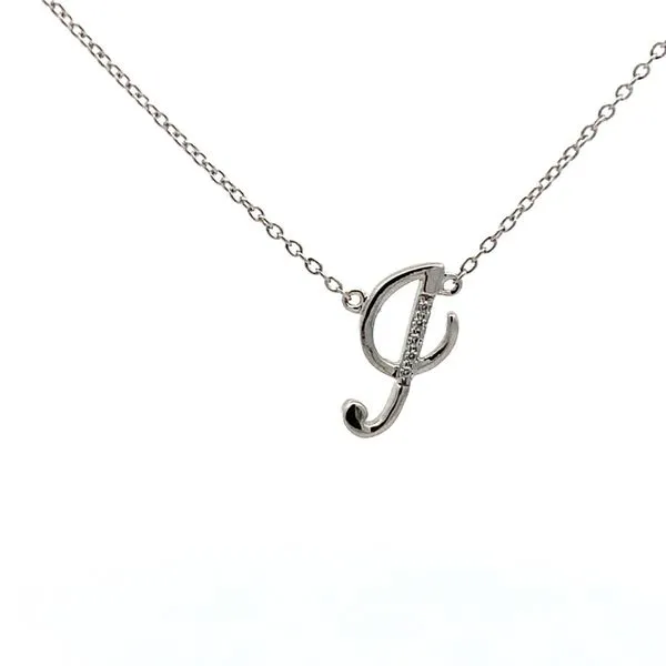 Chic Sterling Silver 'I' Necklace with 0.05 CTTW Round Cubic Zirconia Molinelli's Jewelers Pocatello, ID