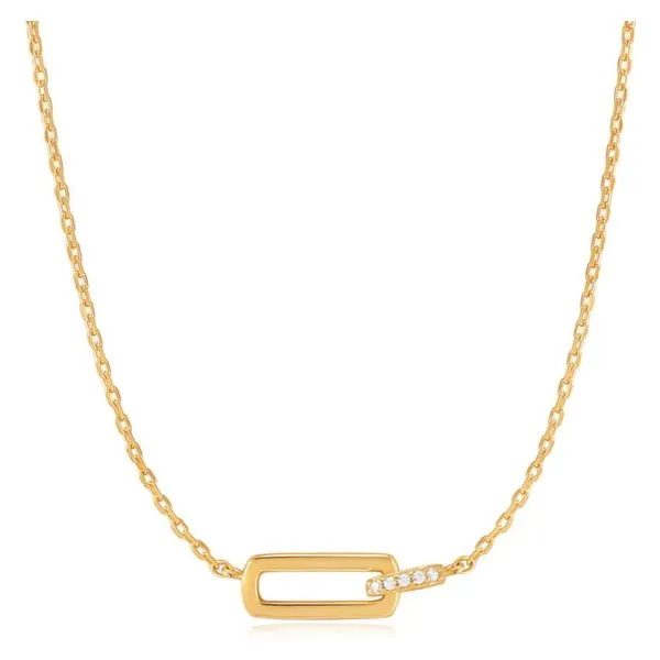 Sterling Silver Gold Glam Interlock Necklace Molinelli's Jewelers Pocatello, ID