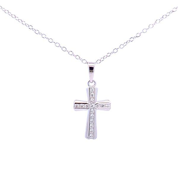 Silver Cross Necklace With Cubic Zirconia Molinelli's Jewelers Pocatello, ID