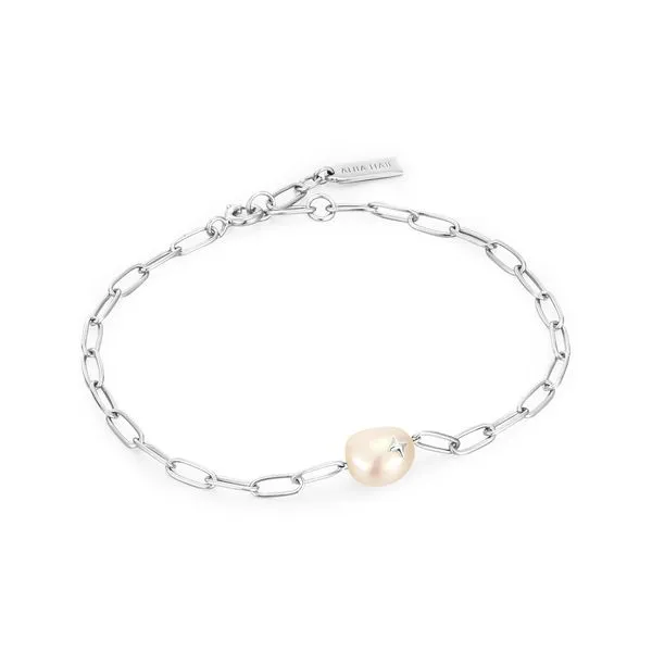 Sterling Silver Pearl Sparkle Chunky Chain Bracelet Molinelli's Jewelers Pocatello, ID