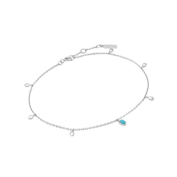 Sterling Silver Turquoise Drop Pendant Anklet Molinelli's Jewelers Pocatello, ID