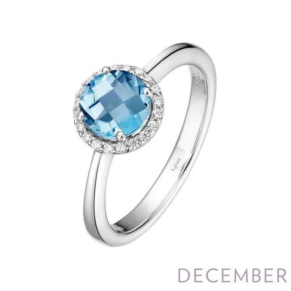 Sterling Silver Blue Topaz Ring - 6.00mm - With Cubic Zirconia Molinelli's Jewelers Pocatello, ID