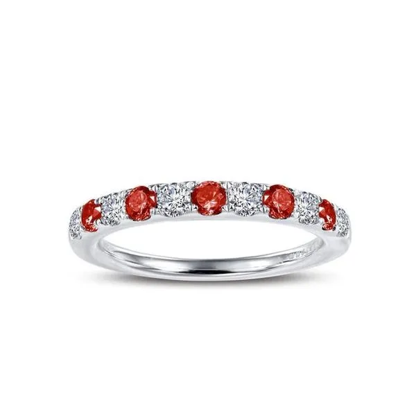 Sterling Silver Ring with Simulated Diamonds & Garnet - Size 8 Molinelli's Jewelers Pocatello, ID