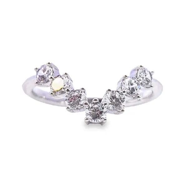 Sterling Silver V-Shaped Band - Size 7 with 0.56ctw CZ Molinelli's Jewelers Pocatello, ID
