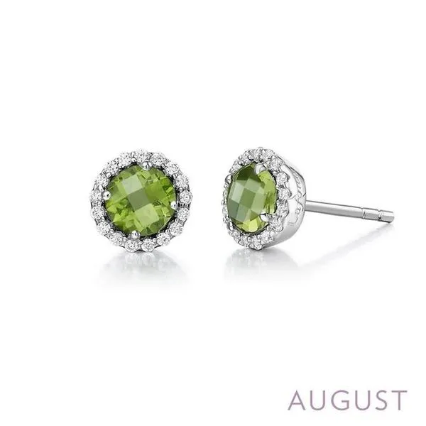 Peridot and Cubic Zirconia Sterling Silver Earrings - 0.92 CTS Molinelli's Jewelers Pocatello, ID