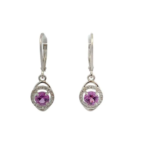 Sterling Silver Drop Earrings with Cubic Zirconia and Imitation Alexandrite Molinelli's Jewelers Pocatello, ID