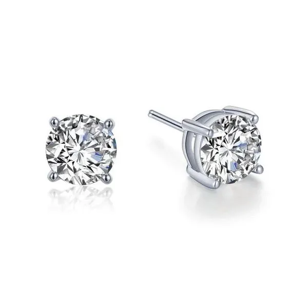 Sterling Silver Round Stud Earrings with CZ 4.00 CTTW Molinelli's Jewelers Pocatello, ID
