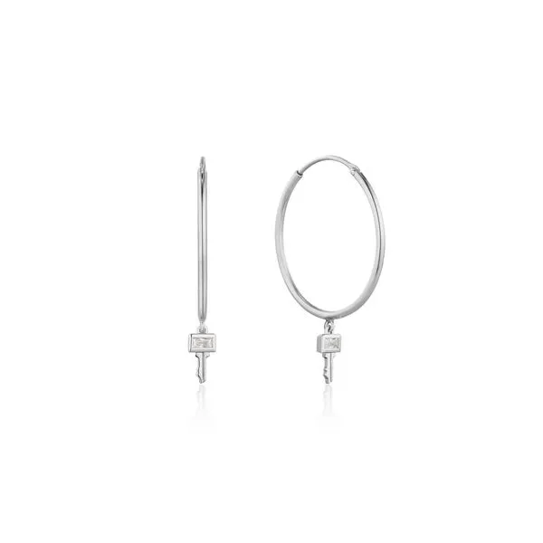 Sterling Silver Under Lock And Key Hoop Earrings Molinelli's Jewelers Pocatello, ID