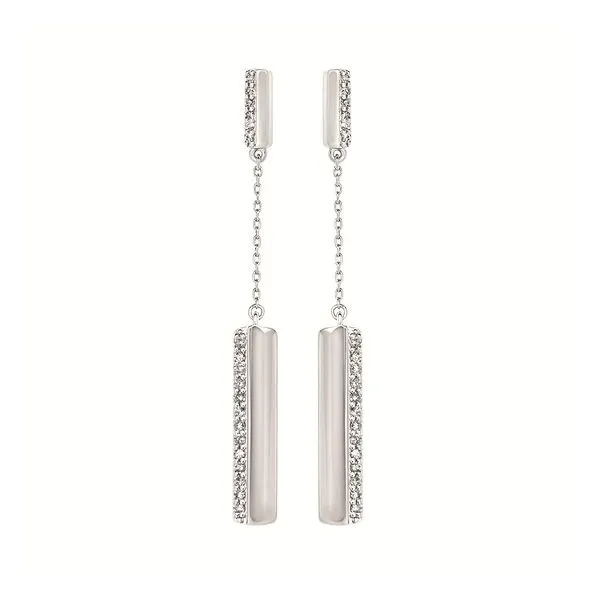 Elegant Lady's White Sterling Silver Drop Earrings Molinelli's Jewelers Pocatello, ID