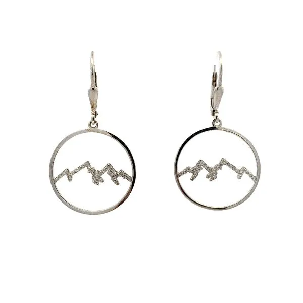 Sterling Silver Mountain Drop Earrings with Cubic Zirconia Accents Molinelli's Jewelers Pocatello, ID