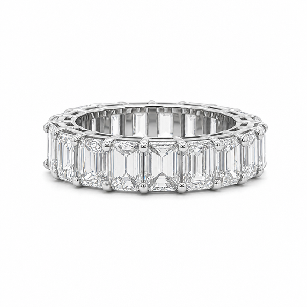 14Kt White Gold Emerald-Cut Diamond Eternity Band – 7.37 CTW Mollys Jewelers Brooklyn, NY