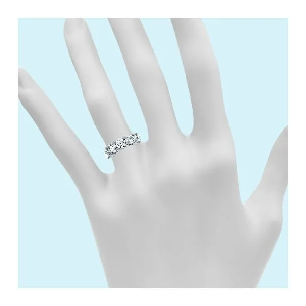 Diamond U Shaped Wedding Band With 5  Of .50Ct Round Diamonds Image 3 Mollys Jewelers Brooklyn, NY