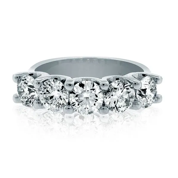 Diamond U Shaped Wedding Band With 5  Of .50Ct Round Diamonds Mollys Jewelers Brooklyn, NY