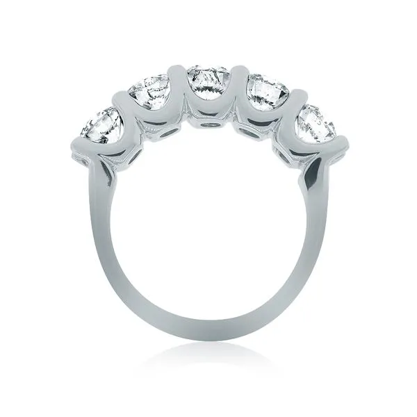 Diamond U Shaped Wedding Band With 5  Of .40Ct Round Diamonds Image 2 Mollys Jewelers Brooklyn, NY