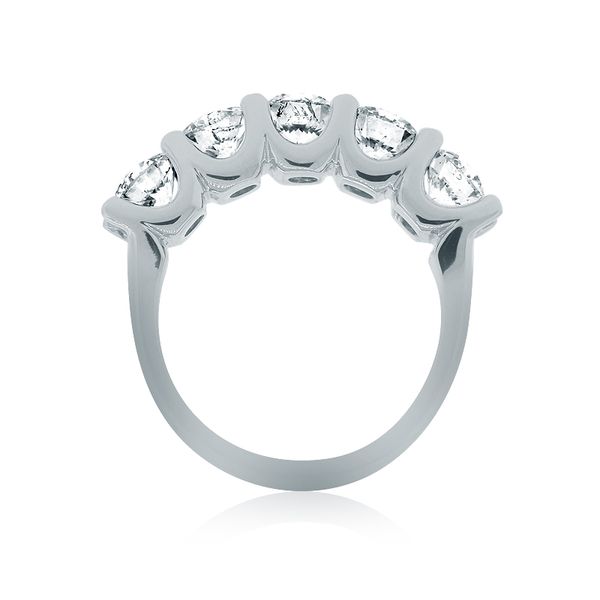 Diamond U Shaped Wedding Band With 5  Of .30Ct Round Diamonds Image 2 Mollys Jewelers Brooklyn, NY