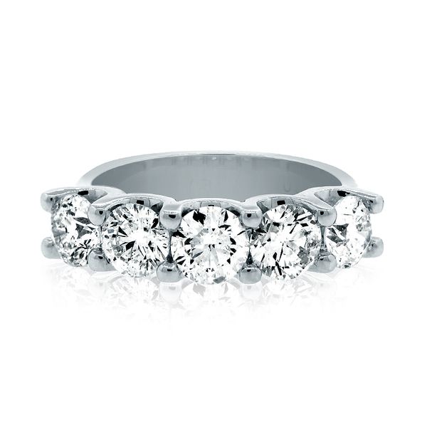 Diamond U Shaped Wedding Band With 5  Of .30Ct Round Diamonds Mollys Jewelers Brooklyn, NY