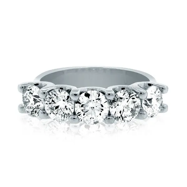 Diamond Wedding Band With 5  Of .25Ct Round Diamonds Mollys Jewelers Brooklyn, NY