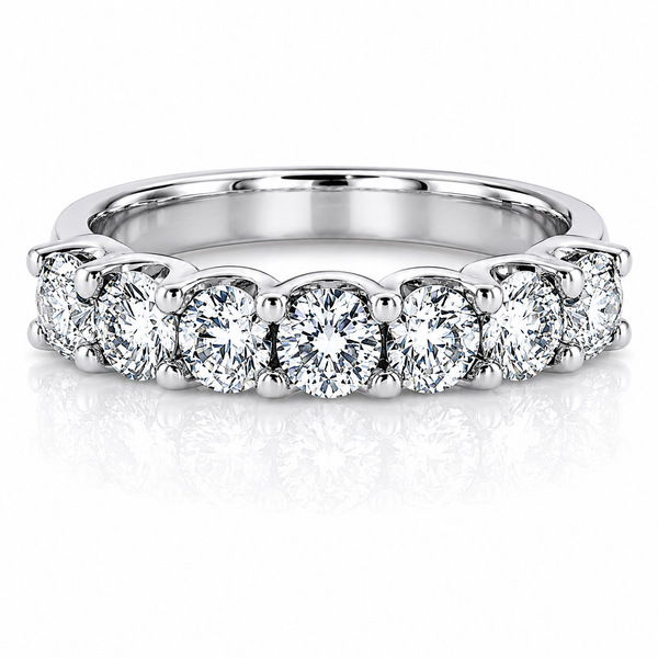 Diamond U Shaped Wedding Band With 7  Of .40Ct Round Diamonds Mollys Jewelers Brooklyn, NY