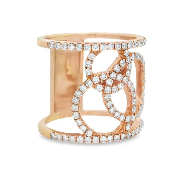 18Kt Rose Gold Diamond Ring – 0.83 Ct Circle Motif Design (Size 7.5) Image 2 Mollys Jewelers Brooklyn, NY