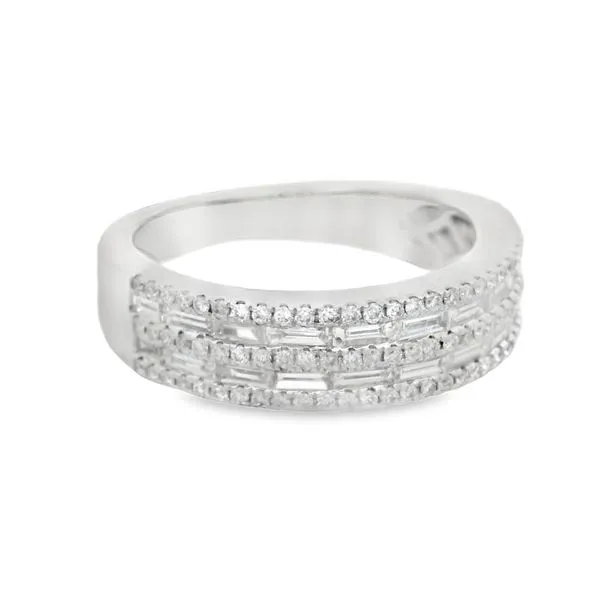 White Gold Diamond Ring – Linear Gleam Image 2 Mollys Jewelers Brooklyn, NY