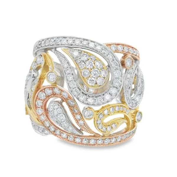 Elegant Multi-Tone Diamond Ring Mollys Jewelers Brooklyn, NY