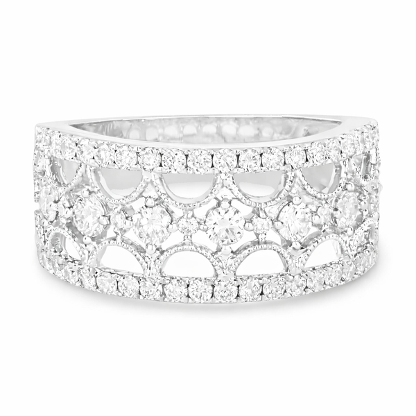 White Gold Diamond Ring – Lace Radiance Mollys Jewelers Brooklyn, NY