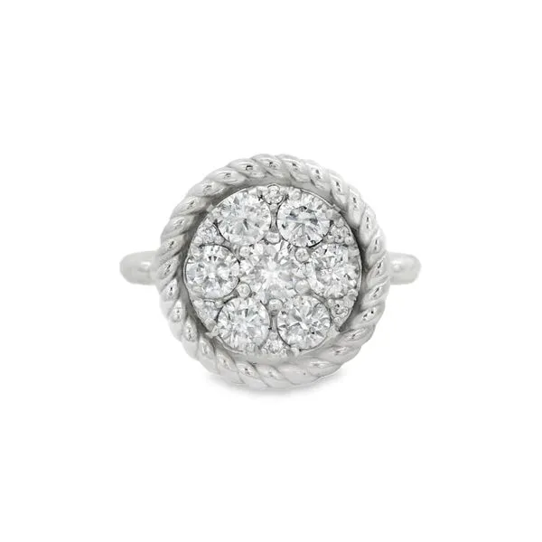 HaloCluster White Gold Diamond Ring – 1.20ct Image 2 Mollys Jewelers Brooklyn, NY