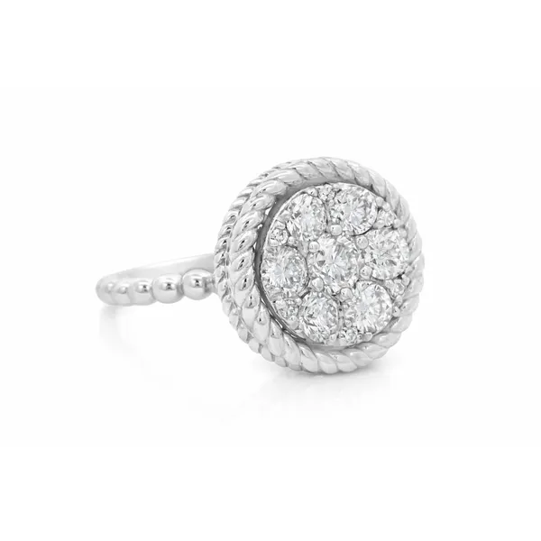 HaloCluster White Gold Diamond Ring – 1.20ct Mollys Jewelers Brooklyn, NY