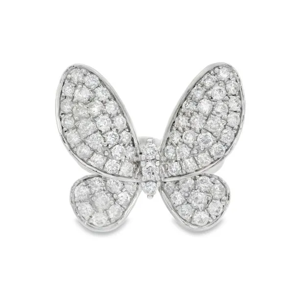FlutterWhite Butterfly Diamond Ring – 1.41ct Image 2 Mollys Jewelers Brooklyn, NY