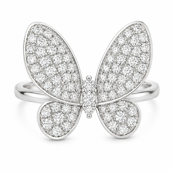 FlutterWhite Butterfly Diamond Ring – 1.41ct Mollys Jewelers Brooklyn, NY