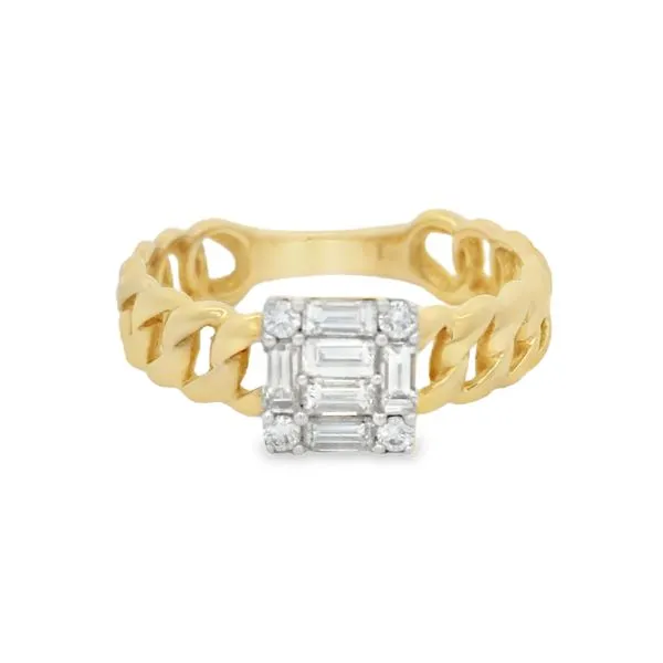 Cuban Baguette Yellow Gold Diamond Ring – 0.36 ctw Mollys Jewelers Brooklyn, NY