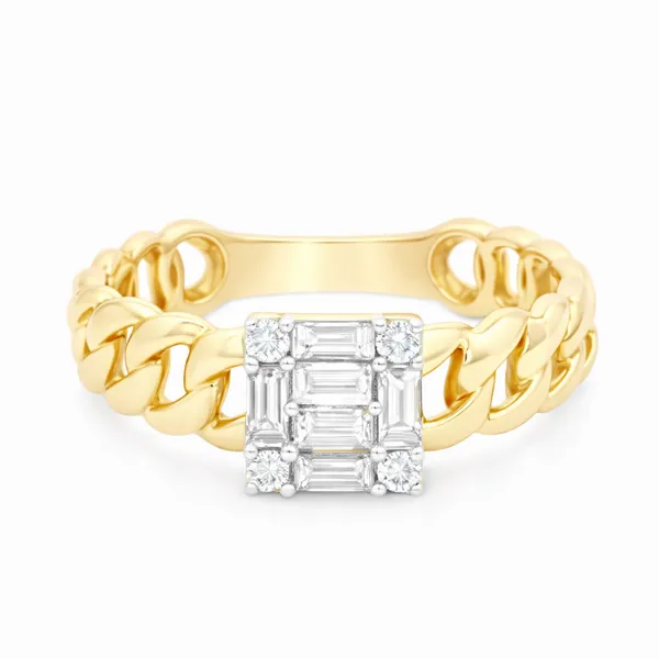 Cuban Baguette Yellow Gold Diamond Ring – 0.36 ctw Mollys Jewelers Brooklyn, NY
