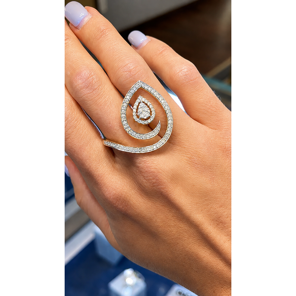 Diamond Swirl Teardrop Ring Mollys Jewelers Brooklyn, NY